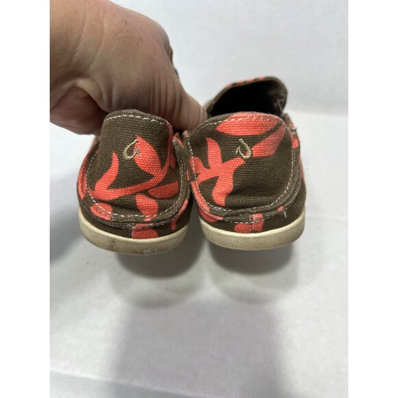 Olukai NoheaCanvas Slip-On Shoes Brown Floral Pattern women Size 6.5 - Picture 3 of 5